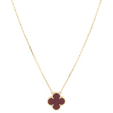 Van Cleef & Arpels Vintage Alhambra Carnelian 18k Yellow Gold Necklace