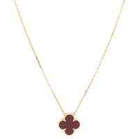 Van Cleef & Arpels Vintage Alhambra Carnelian 18k Yellow Gold Necklace