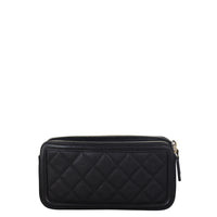 Chanel CC Filigree Double Zip Clutch on Chain