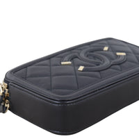 Chanel CC Filigree Double Zip Clutch on Chain