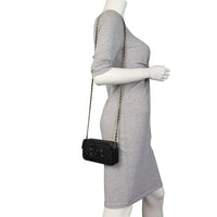 Chanel CC Filigree Double Zip Clutch on Chain