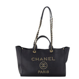 Chanel Deauville Large Tote Studded Leather