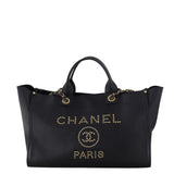 Chanel Deauville Large Tote Studded Leather