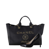 Chanel Deauville Large Tote Studded Leather
