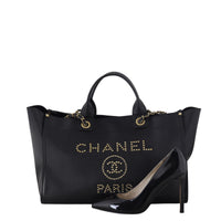 Chanel Deauville Large Tote Studded Leather