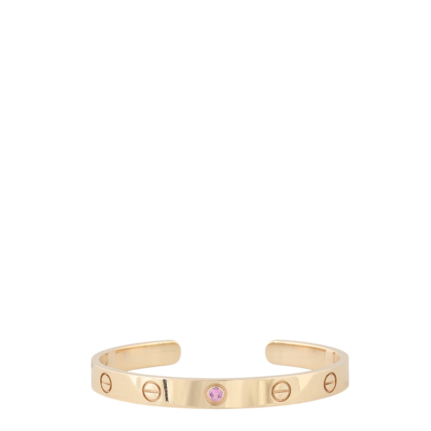 Cartier Love Cuff Bracelet Pink Sapphire 18k Rose Gold
