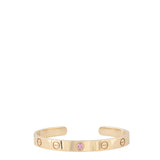 Cartier Love Cuff Bracelet Pink Sapphire 18k Rose Gold