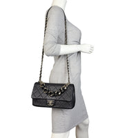 Chanel Elegant Plexi Double Chain Flap Bag