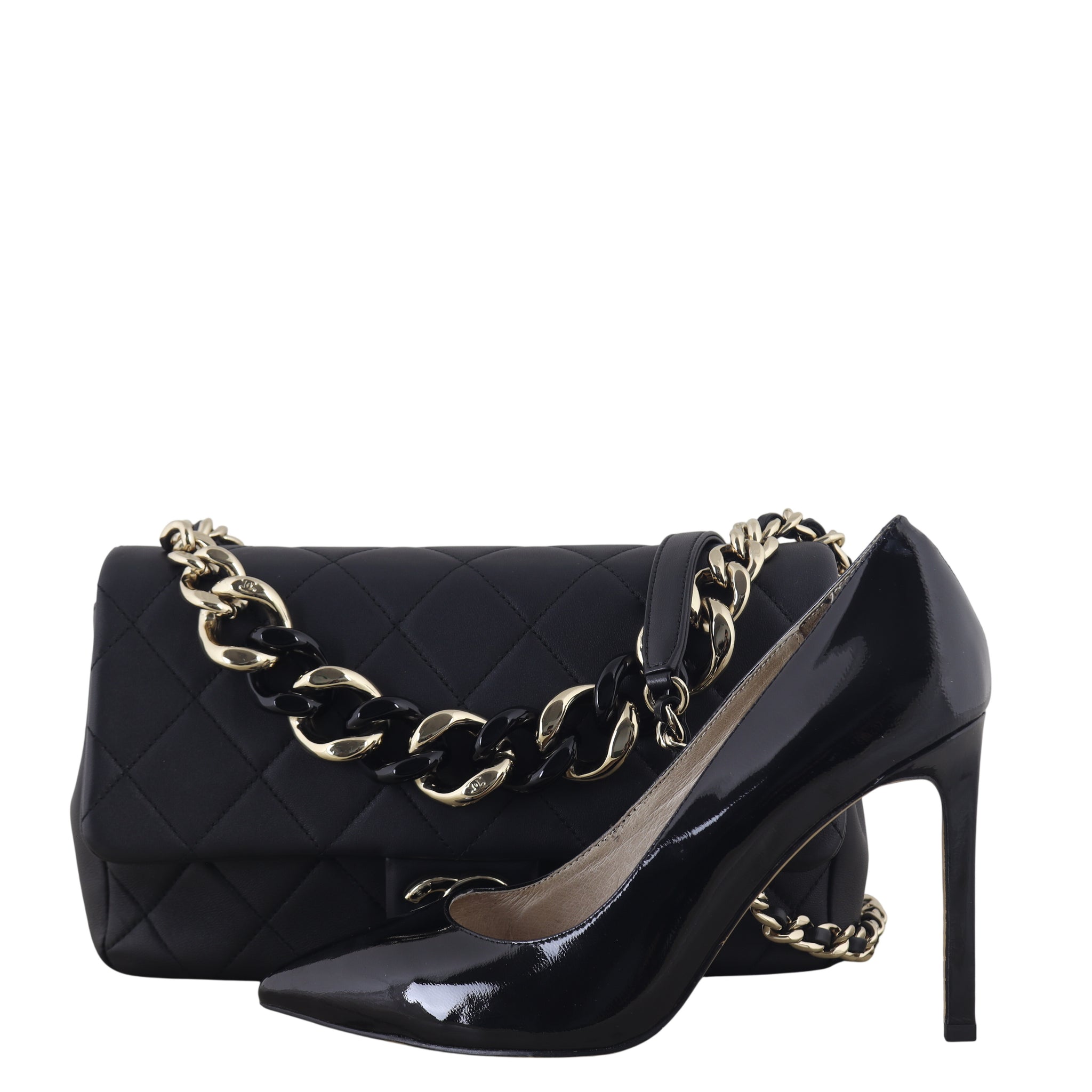 Chanel Elegant Plexi Double Chain Flap Bag