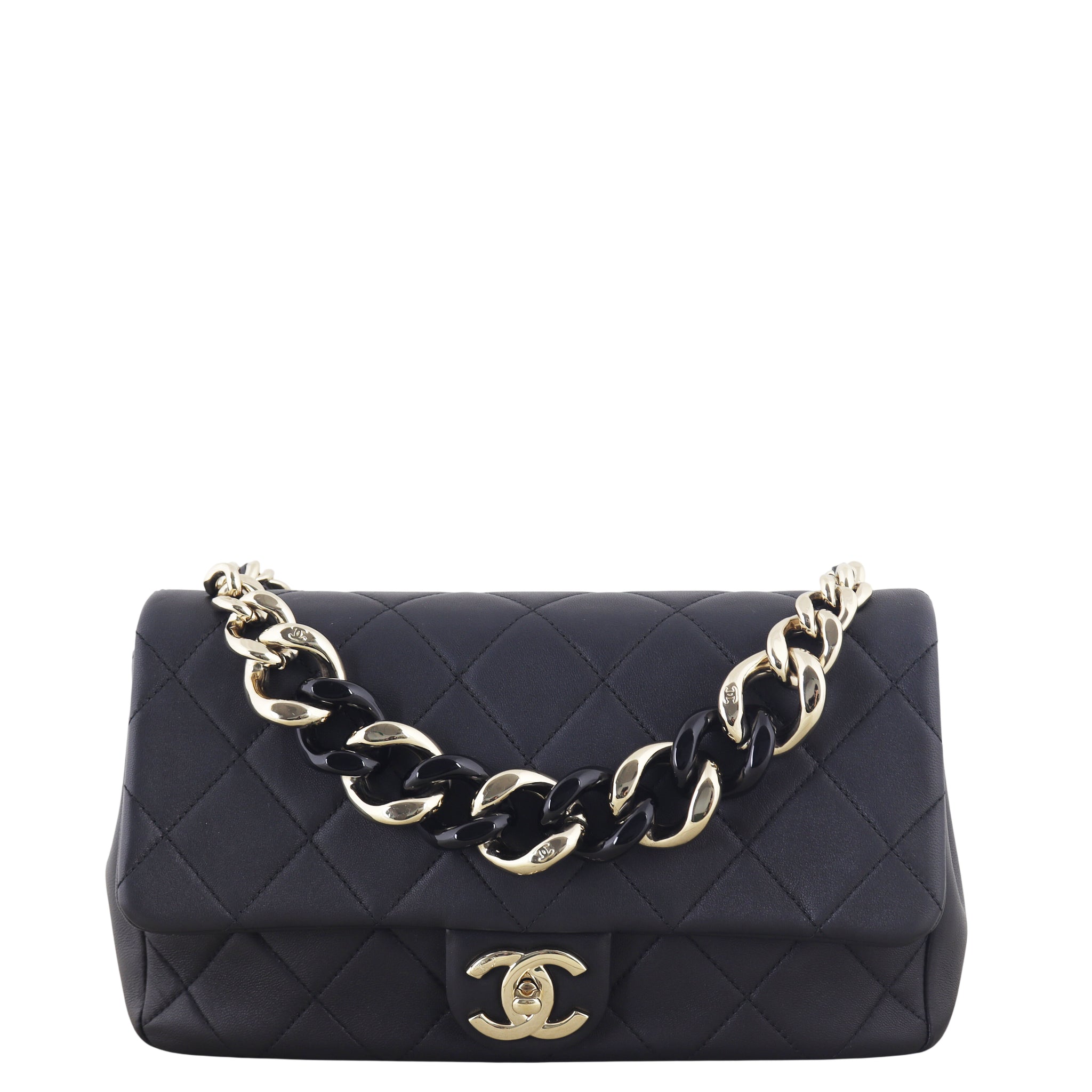 Chanel Elegant Plexi Double Chain Flap Bag