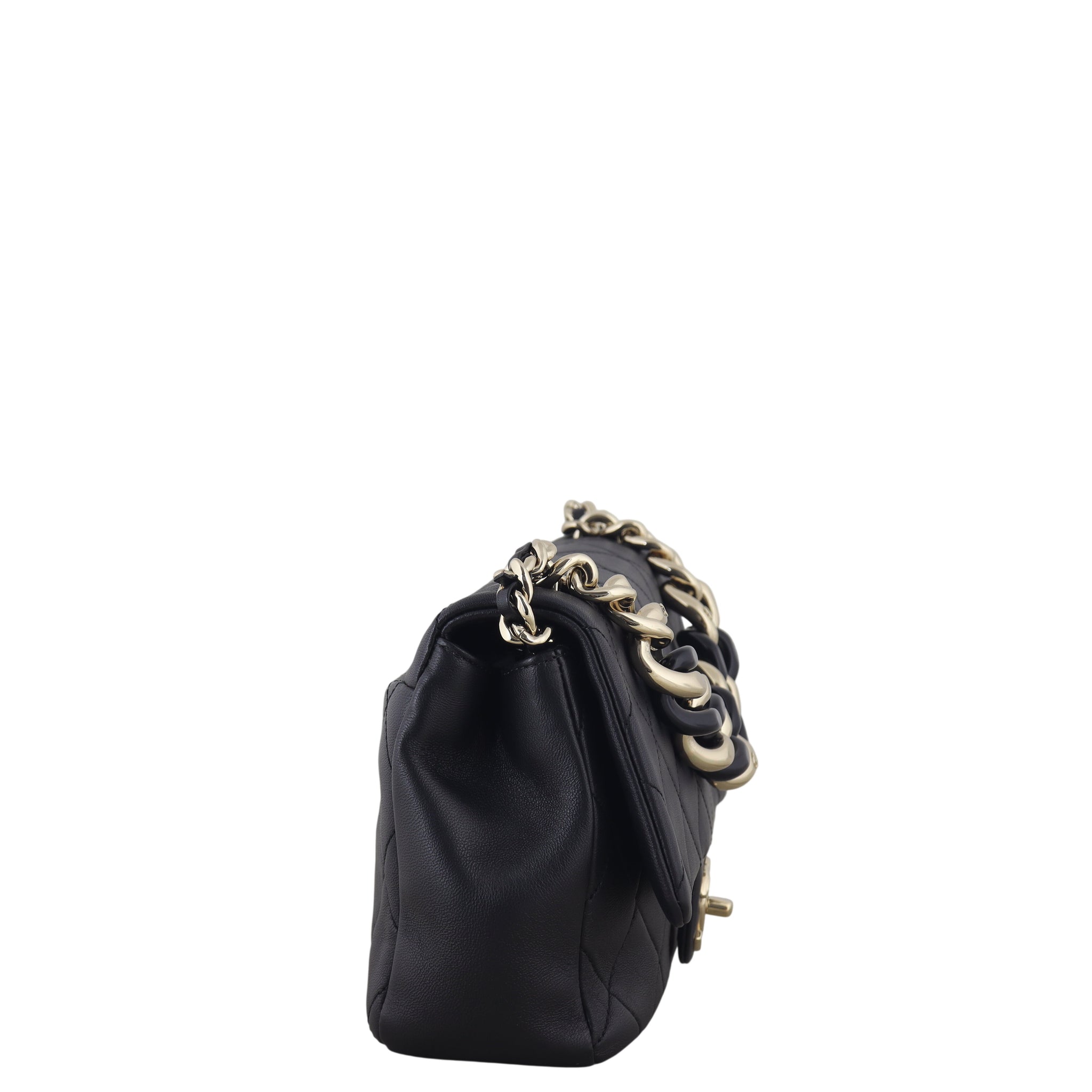 Chanel Elegant Plexi Double Chain Flap Bag