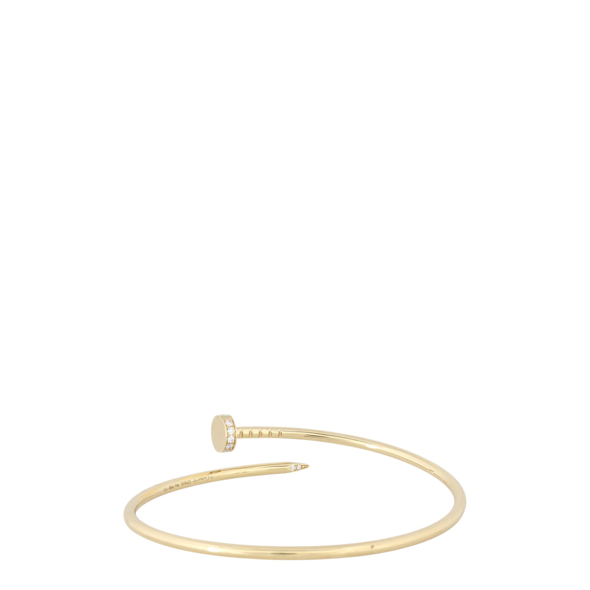 Cartier Juste un Clou Bracelet 18k Yellow Gold Diamond Small