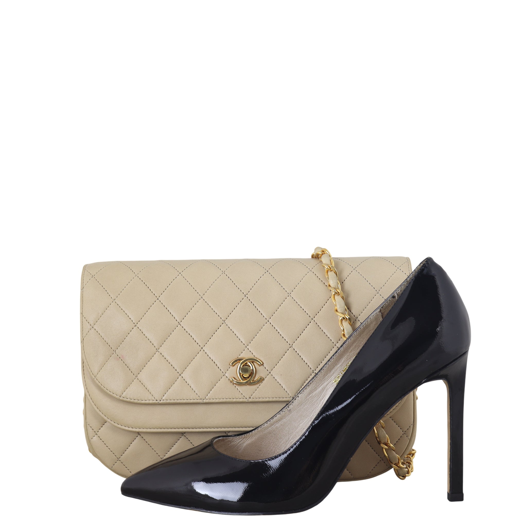 Chanel Vintage Half Moon Double Flap Bag