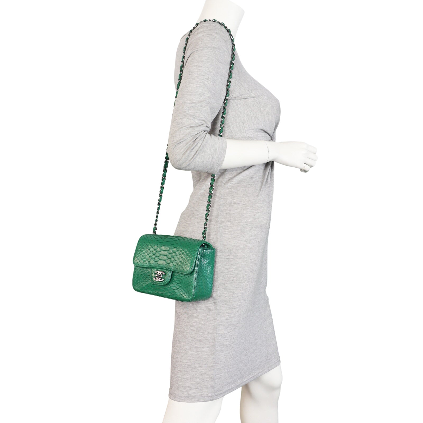 Chanel Classic Flap Mini Square Bag Python