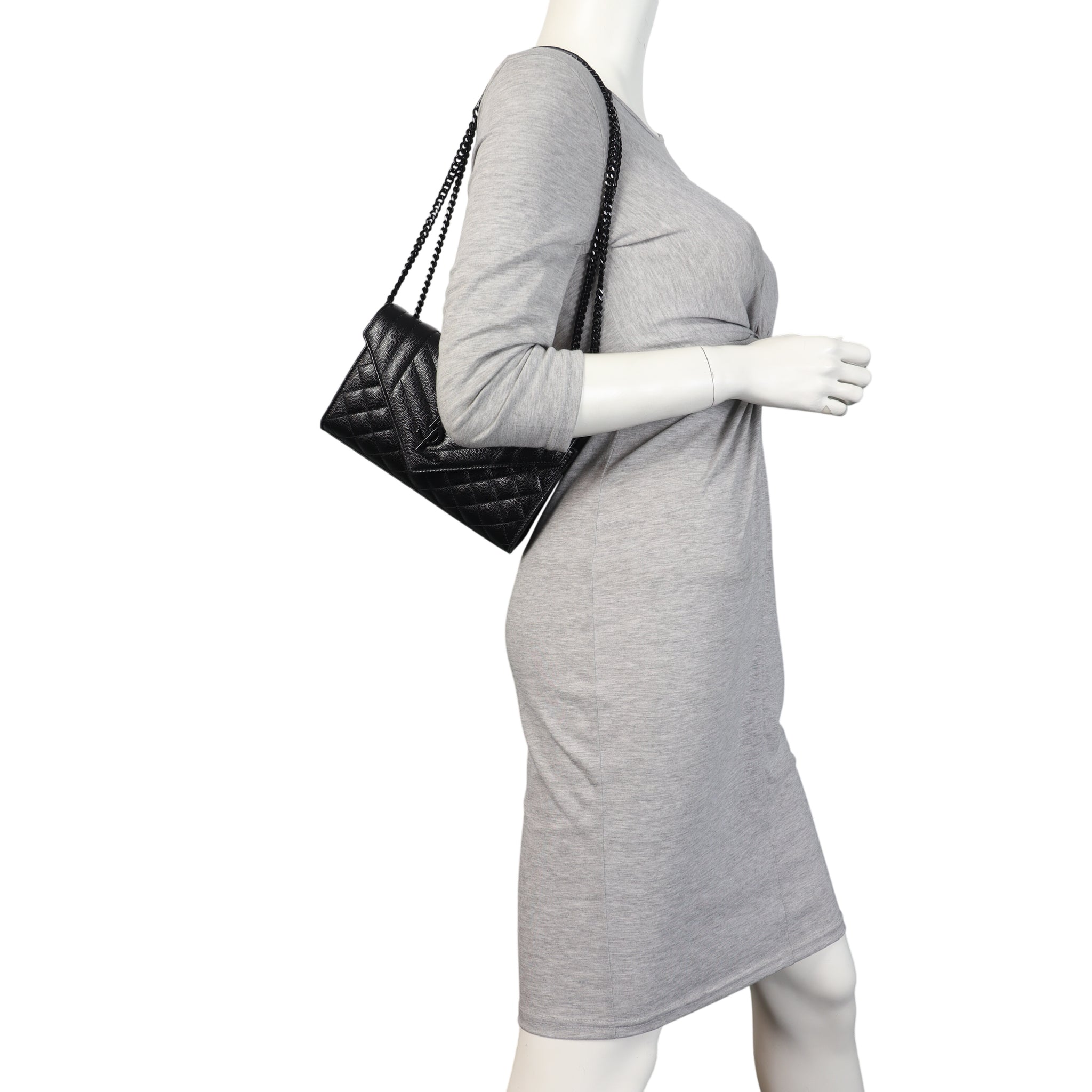 Saint Laurent Monogram Mix Matelasse Envelope Chain Bag Small