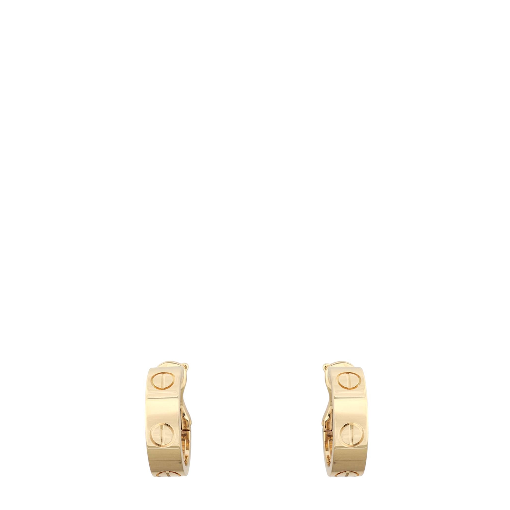 Cartier Love Classic Hoop 18k Yellow Gold Earrings