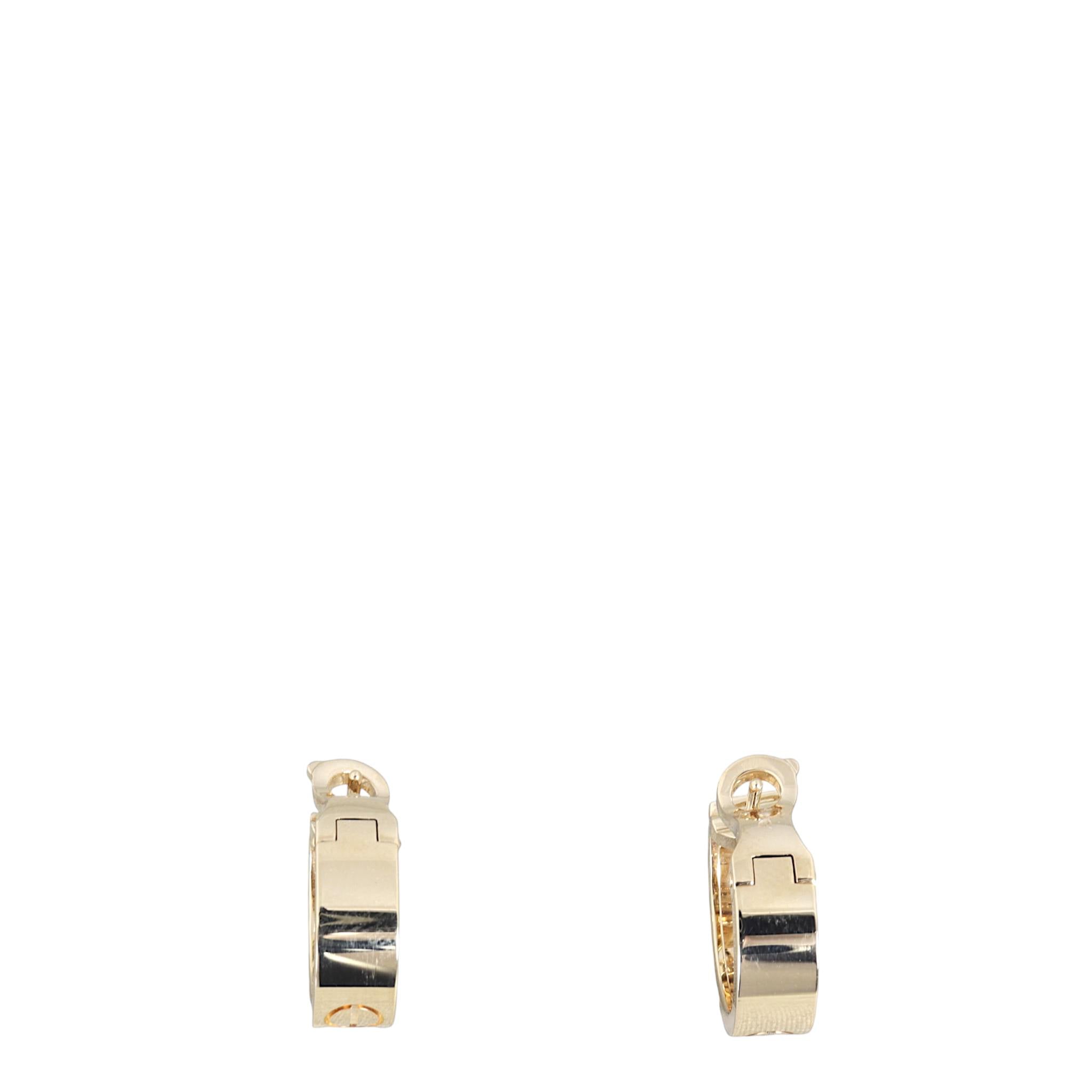Cartier Love Classic Hoop 18k Yellow Gold Earrings