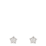 Van Cleef & Arpels Lotus Openwork Diamond 18k White Gold Earrings Mini