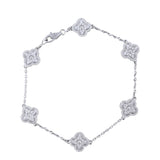 Van Cleef & Arpels Sweet Alhambra 6 Motif Diamond 18k White Gold Bracelet
