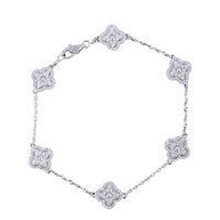 Van Cleef & Arpels Sweet Alhambra 6 Motif Diamond 18k White Gold Bracelet