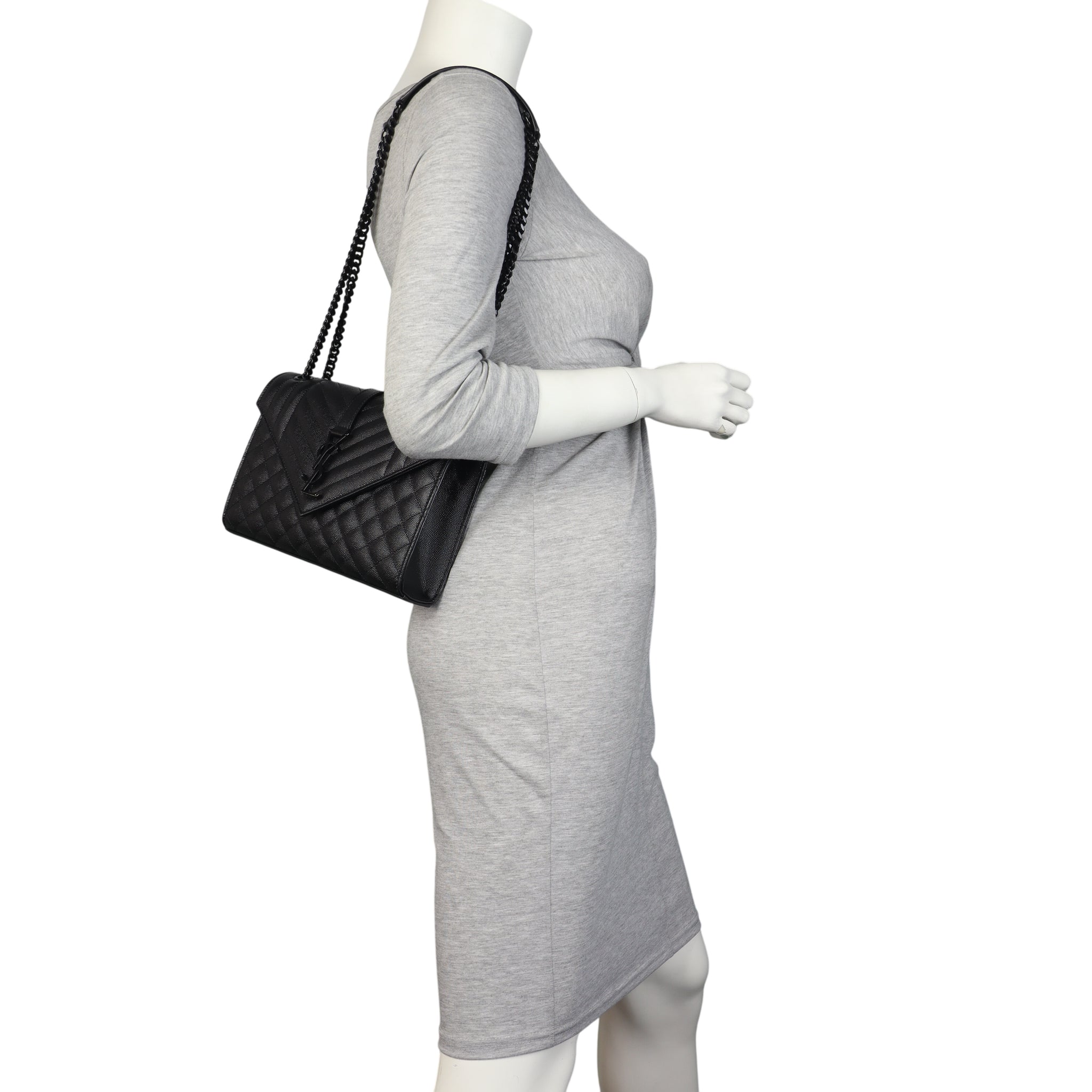 Saint Laurent Monogram Mix Matelasse Envelope Chain Bag Medium