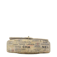 Chanel Classic Double Flap Medium Hand Painted Newspaper