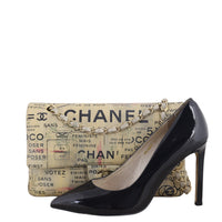 Chanel Classic Double Flap Medium Hand Painted Newspaper