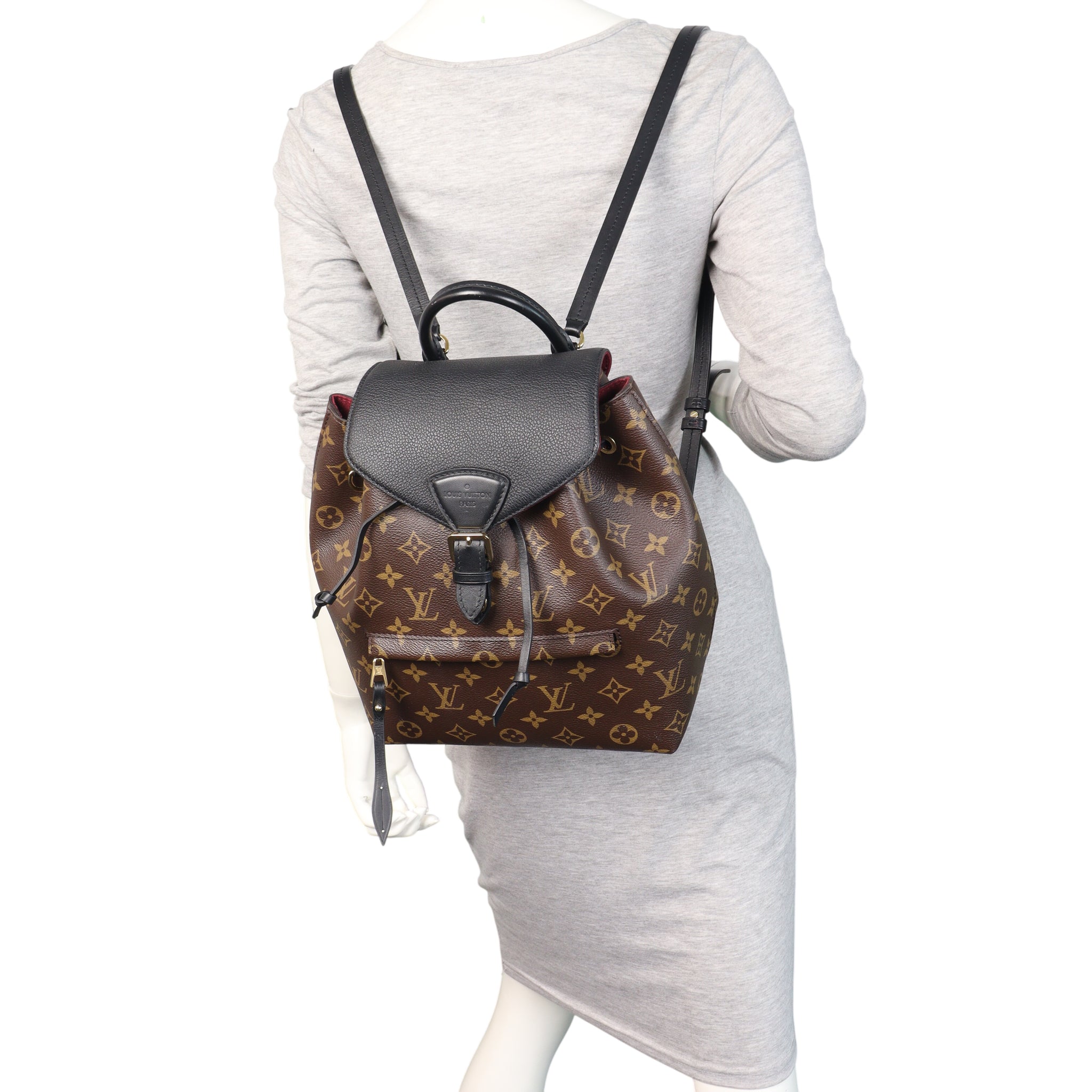 louis vuitton backpack montsouris monogram nm brown Louis Vuitton Montsouris PM Backpack Monogram Noir – Luxe.It.Fwd