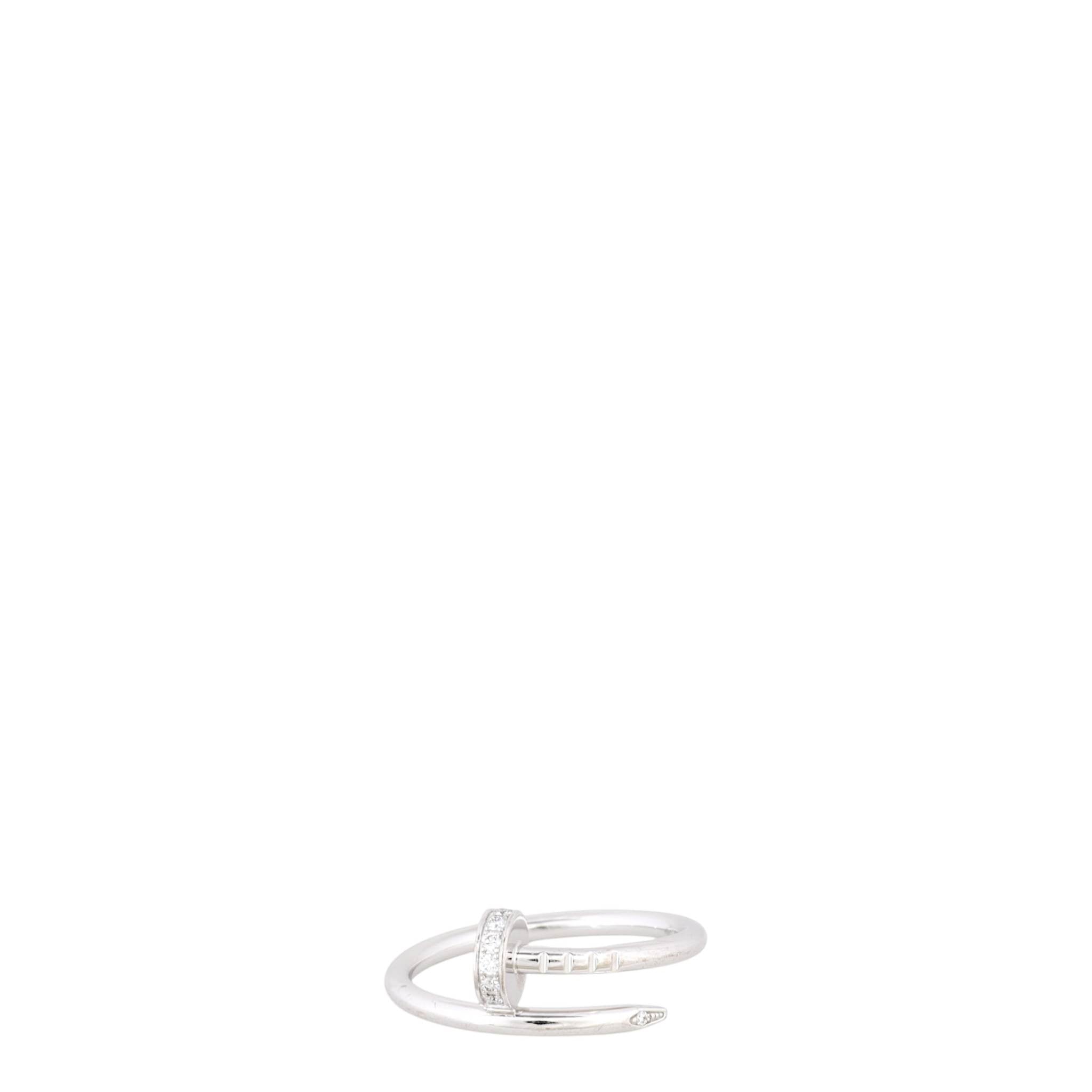 Cartier Juste un Clou Diamond 18k White Gold Ring Small