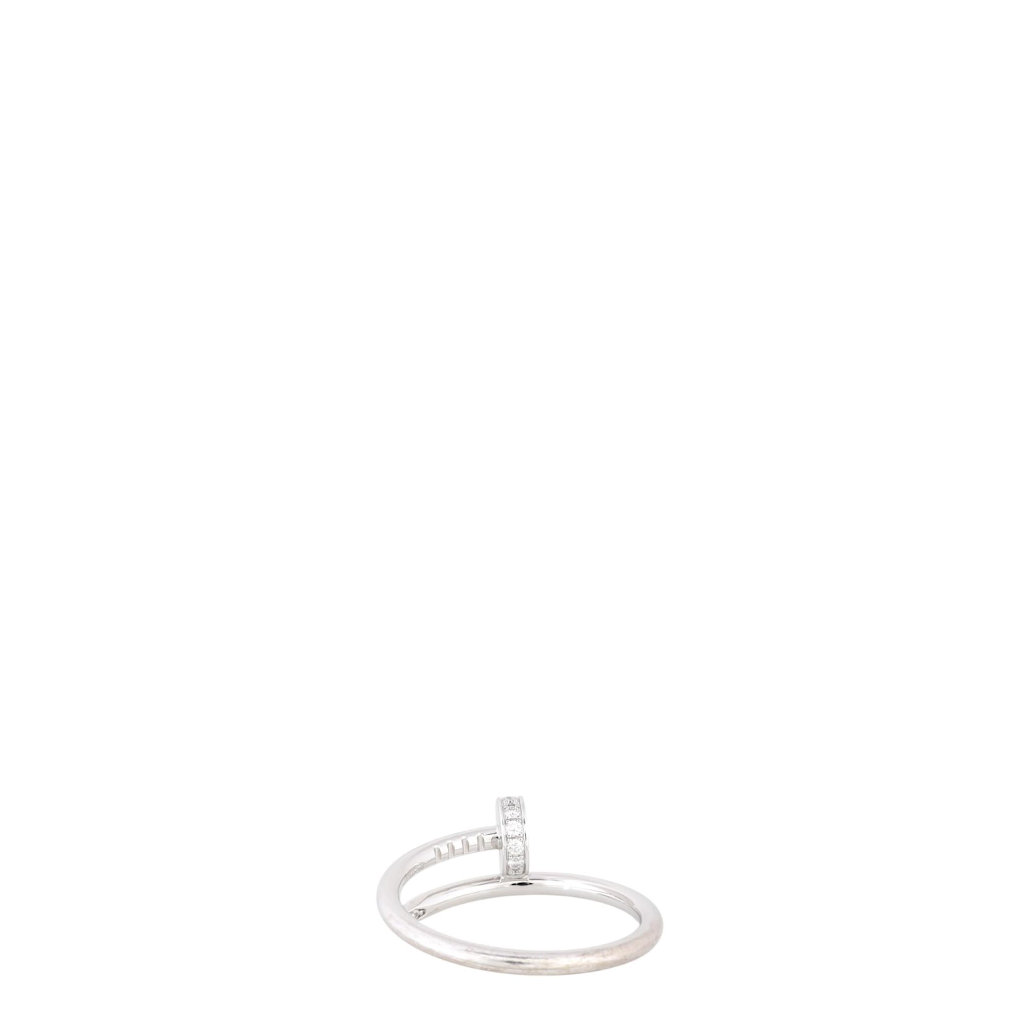 Cartier Juste un Clou Diamond 18k White Gold Ring Small