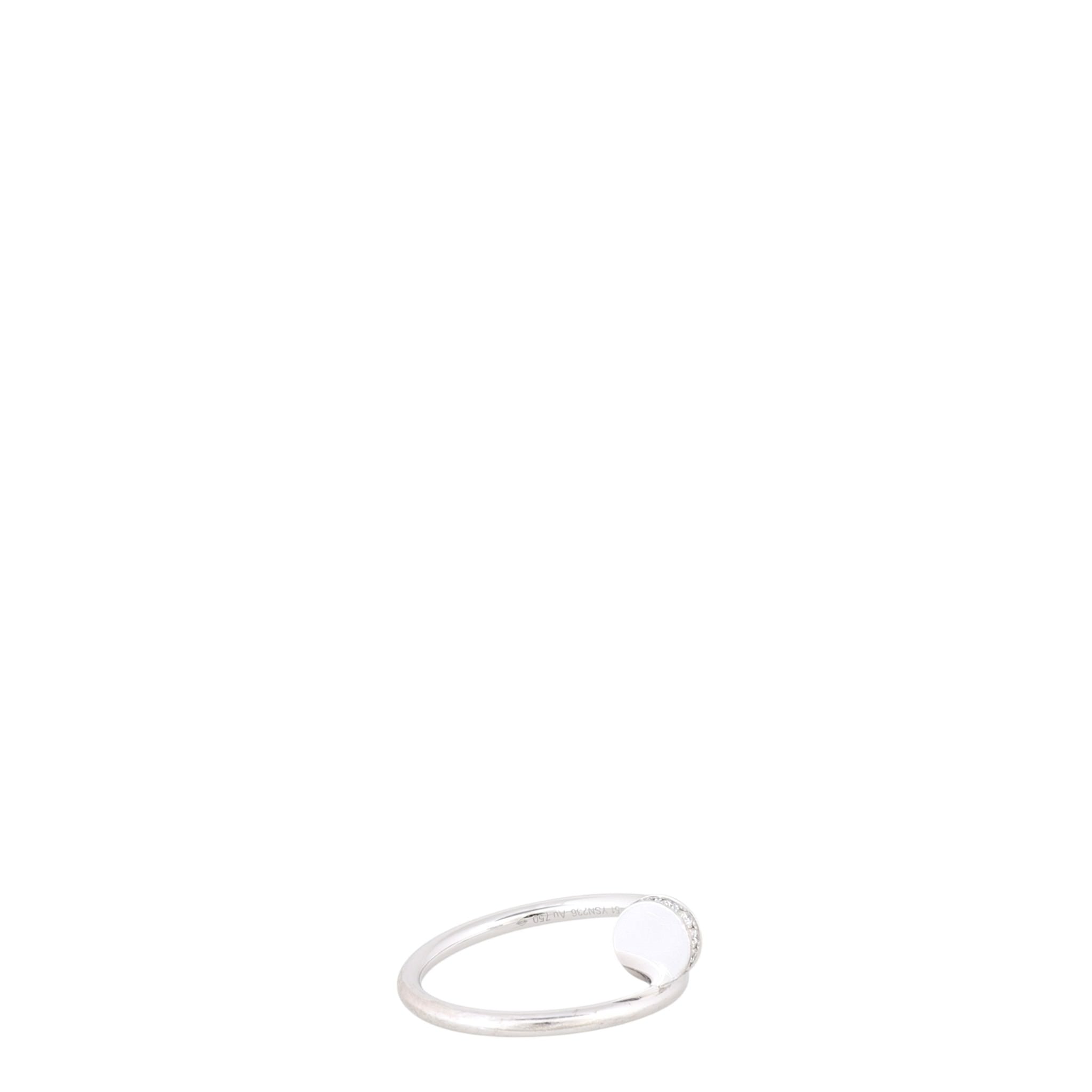 Cartier Juste un Clou Diamond 18k White Gold Ring Small