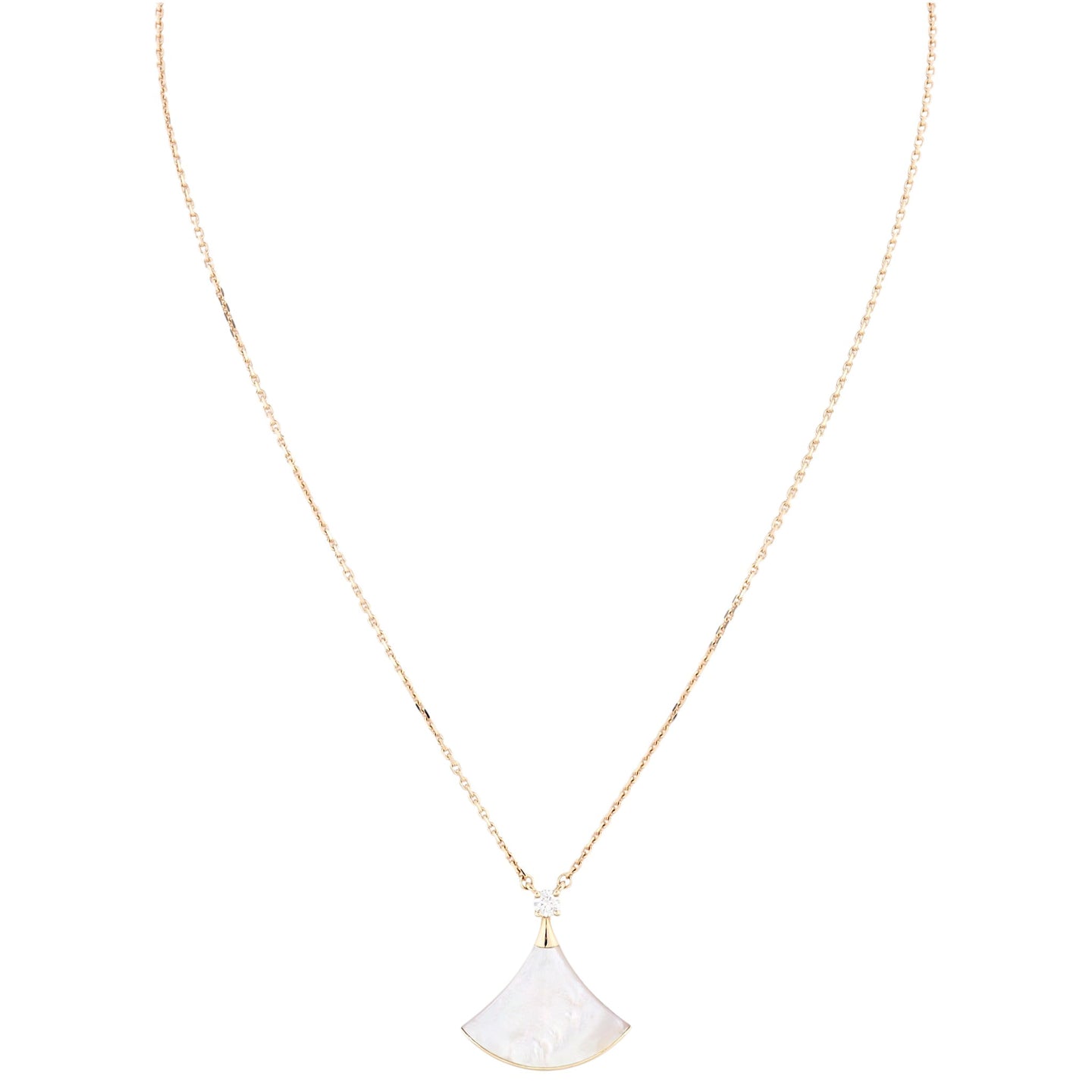 Bvlgari Diva's Dream 18k Rose Gold Diamond Mother of Pearl Pendant Necklace