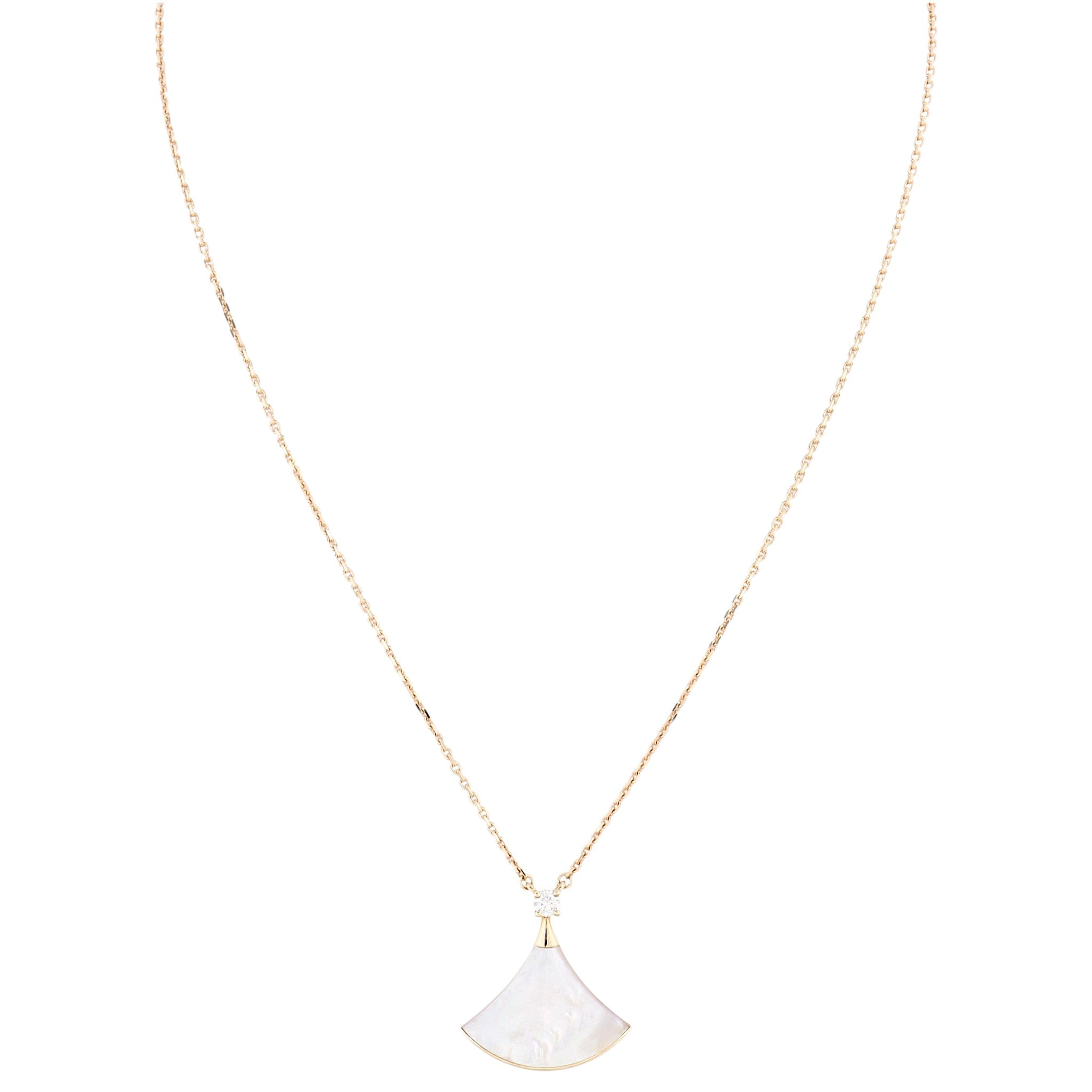 Bvlgari Diva's Dream 18k Rose Gold Diamond Mother of Pearl Pendant Necklace