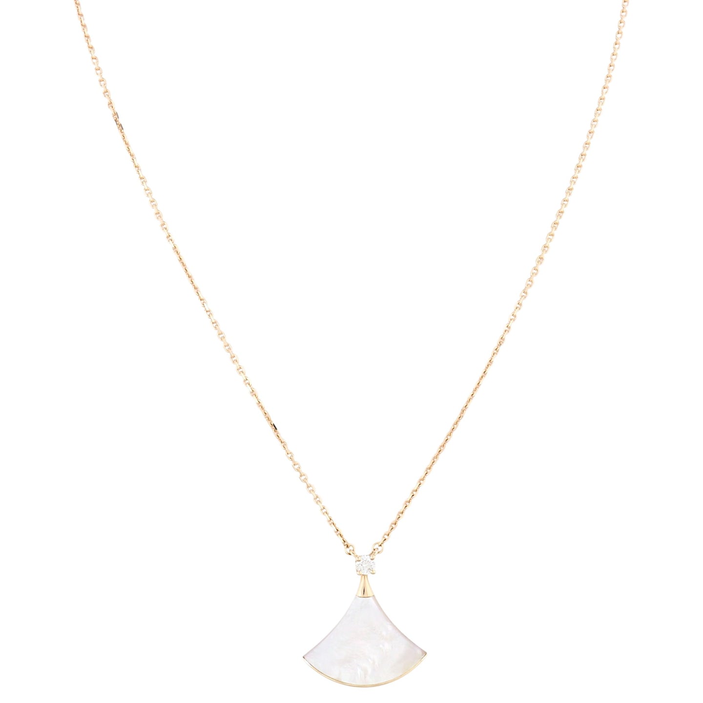 Bvlgari Diva's Dream 18k Rose Gold Diamond Mother of Pearl Pendant Necklace
