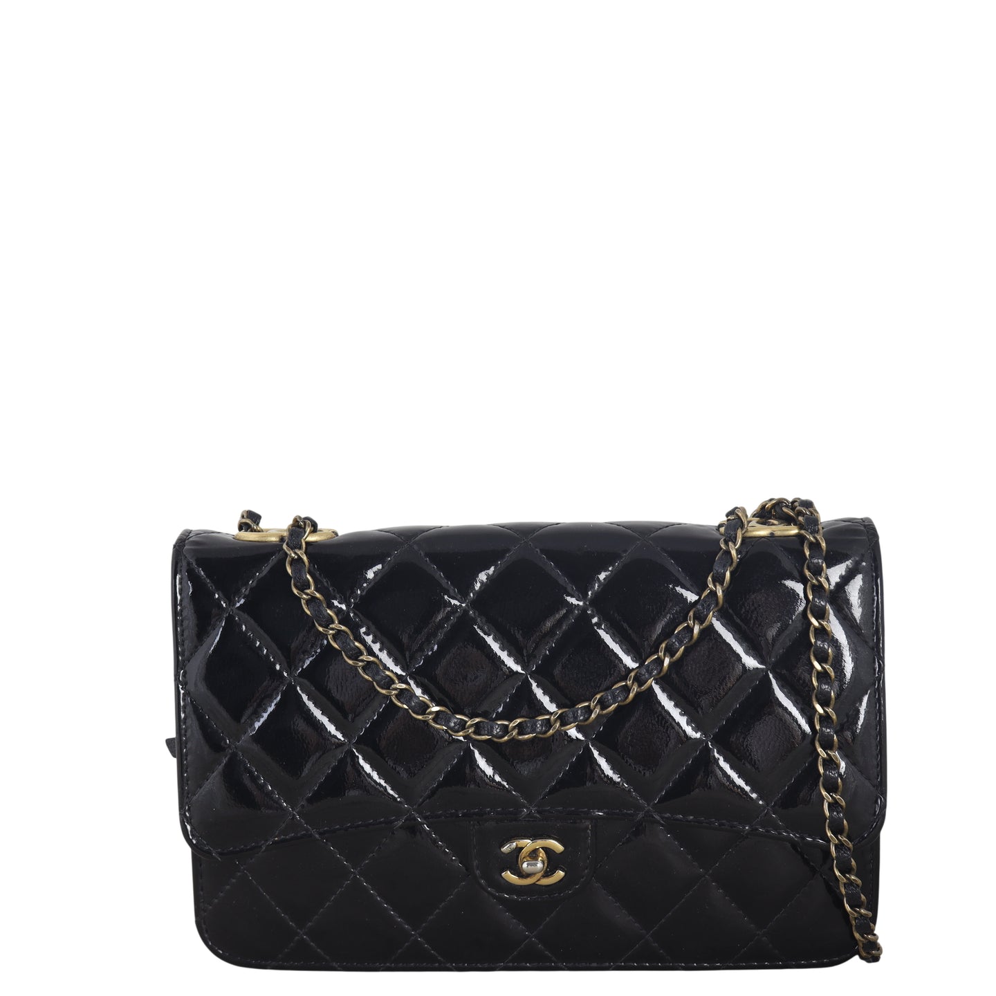 Chanel CC Eyelet Wallet On Chain Patent