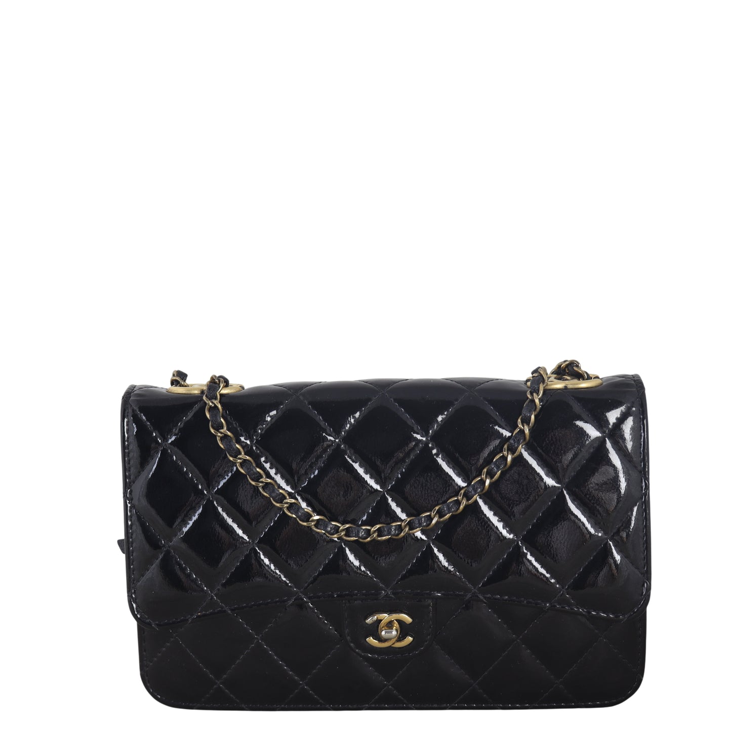 Chanel CC Eyelet Wallet On Chain Patent