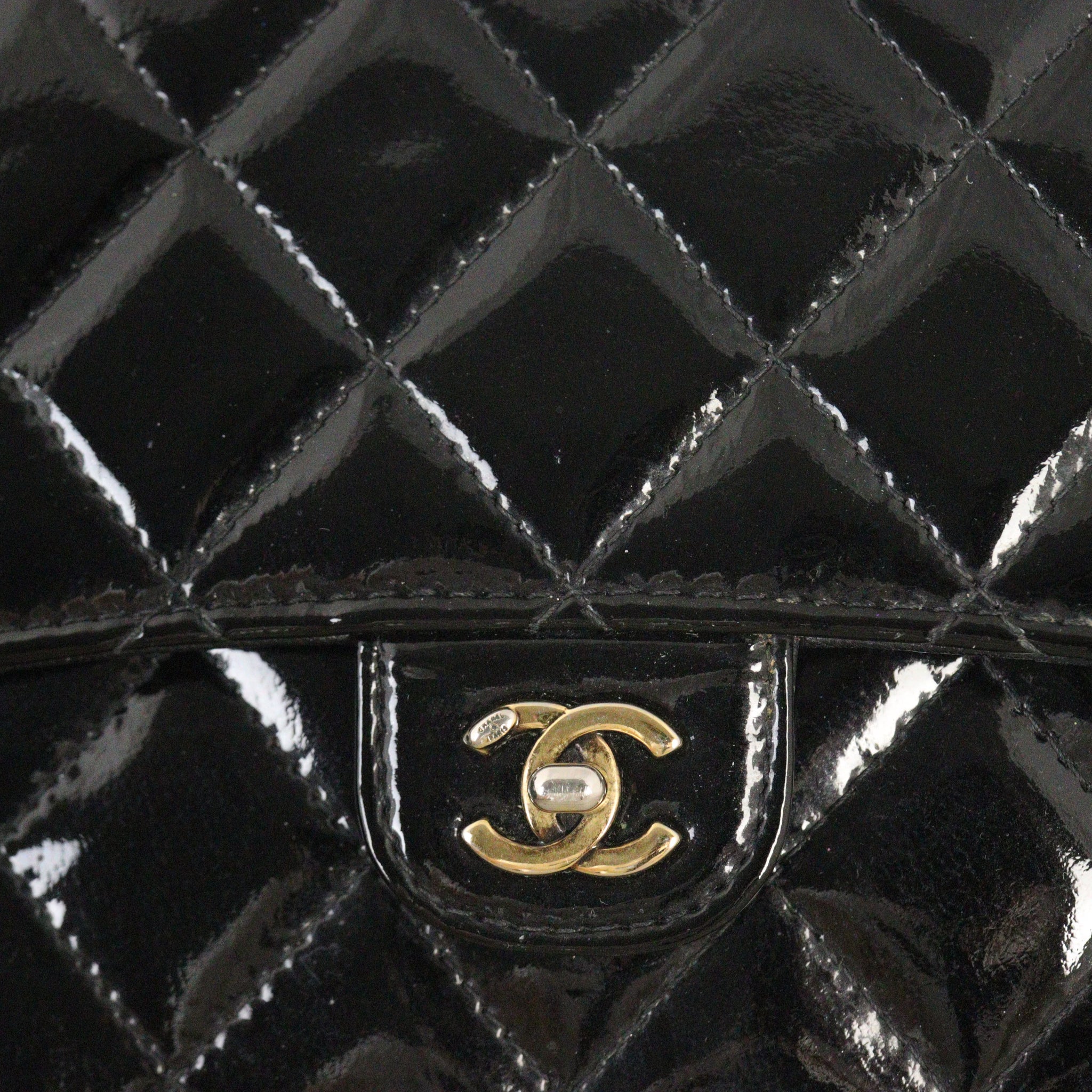 Chanel CC Eyelet Wallet On Chain Patent