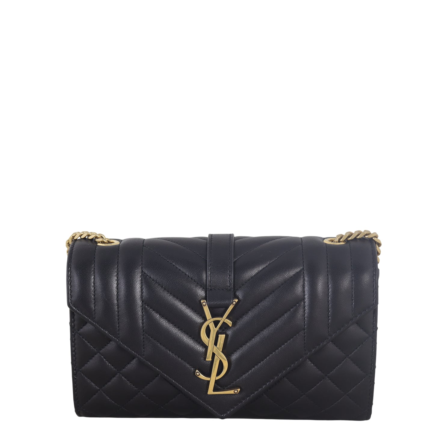 Saint Laurent Monogram Mix Matelasse Envelope Chain Bag Small
