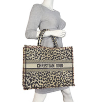 Dior Book Tote Large Leopard