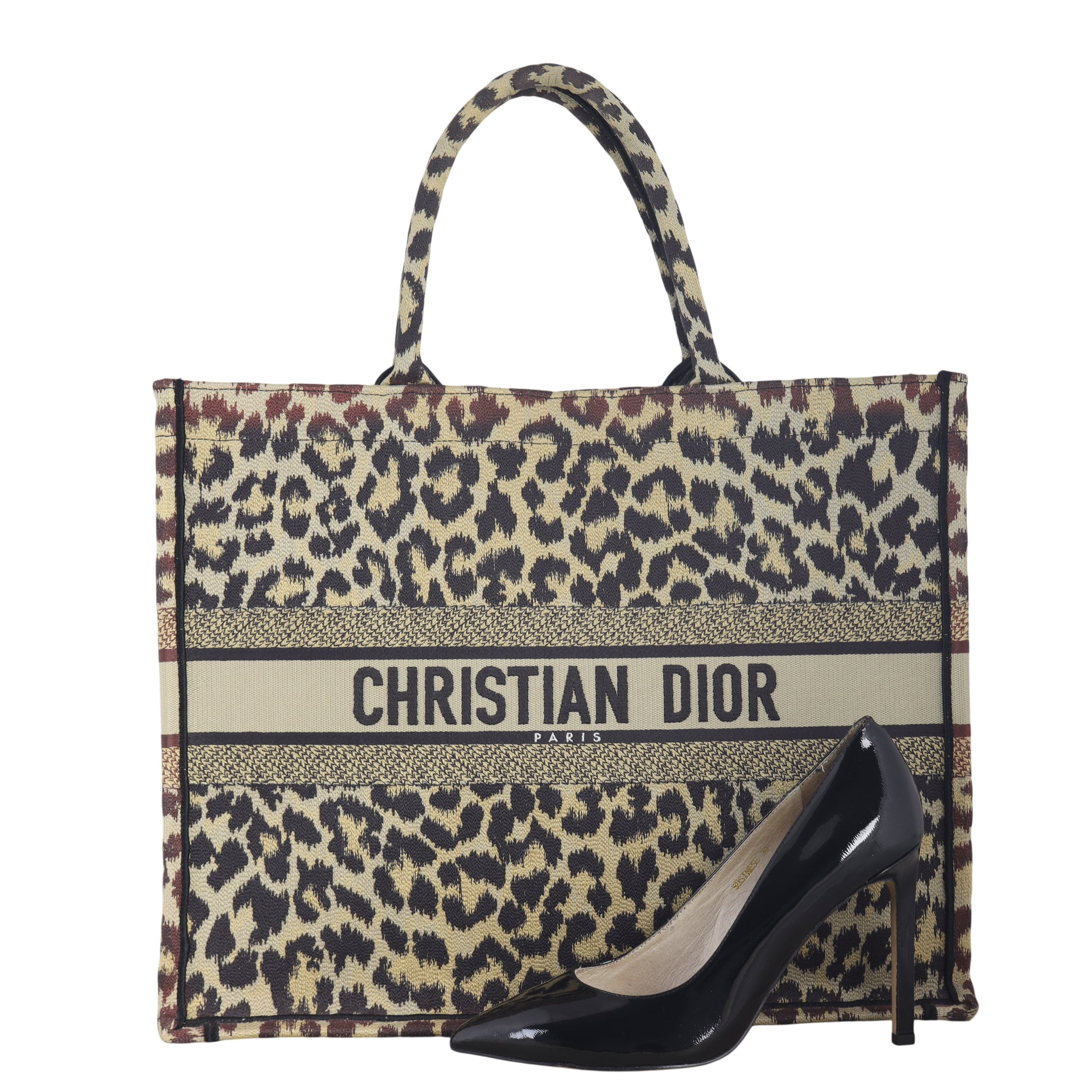Dior Book Tote Large Leopard