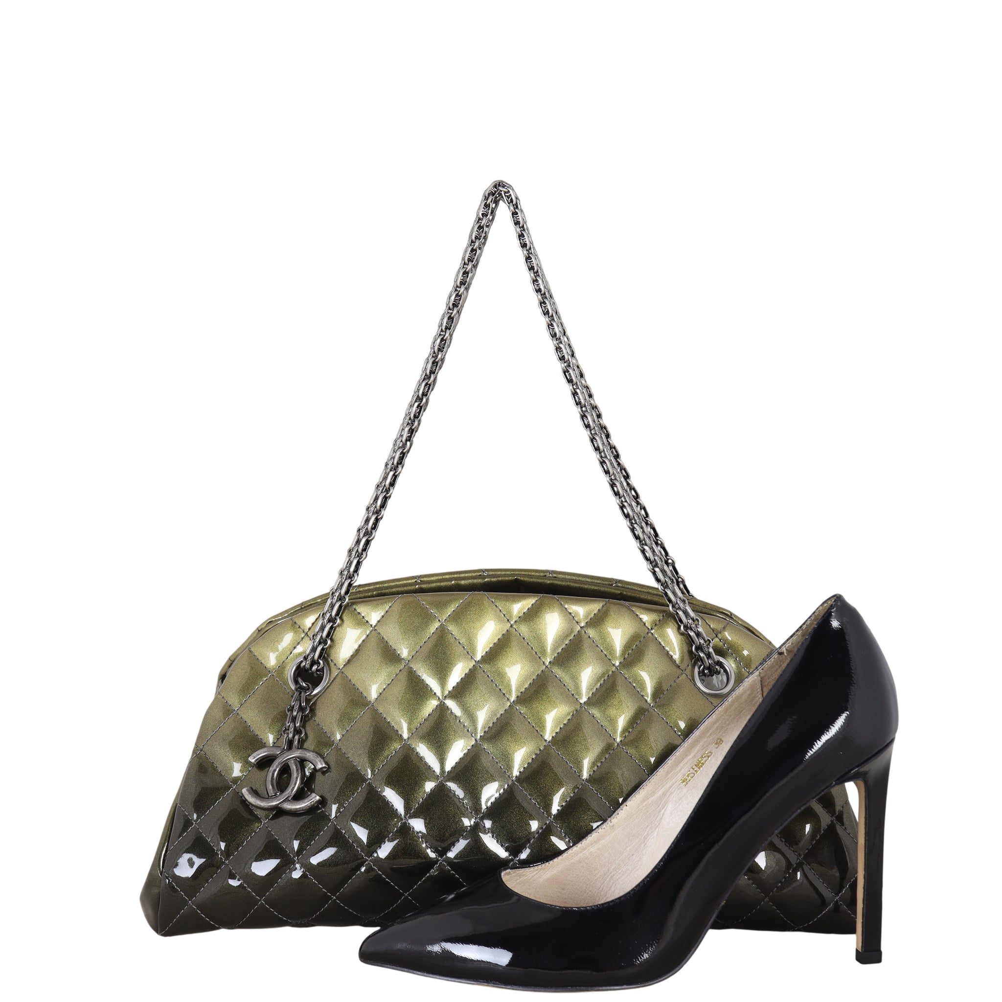 Chanel Just Mademoiselle Bowler Bag Patent