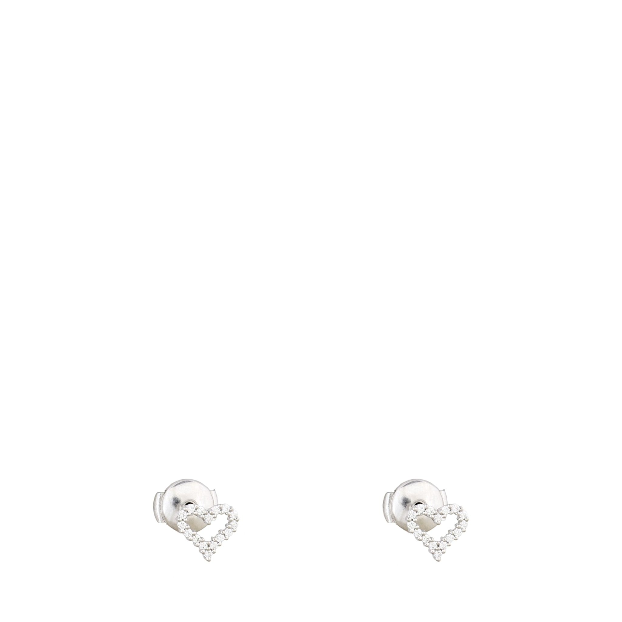 Tiffany & Co Hearts Diamond Platinum Stud Earrings