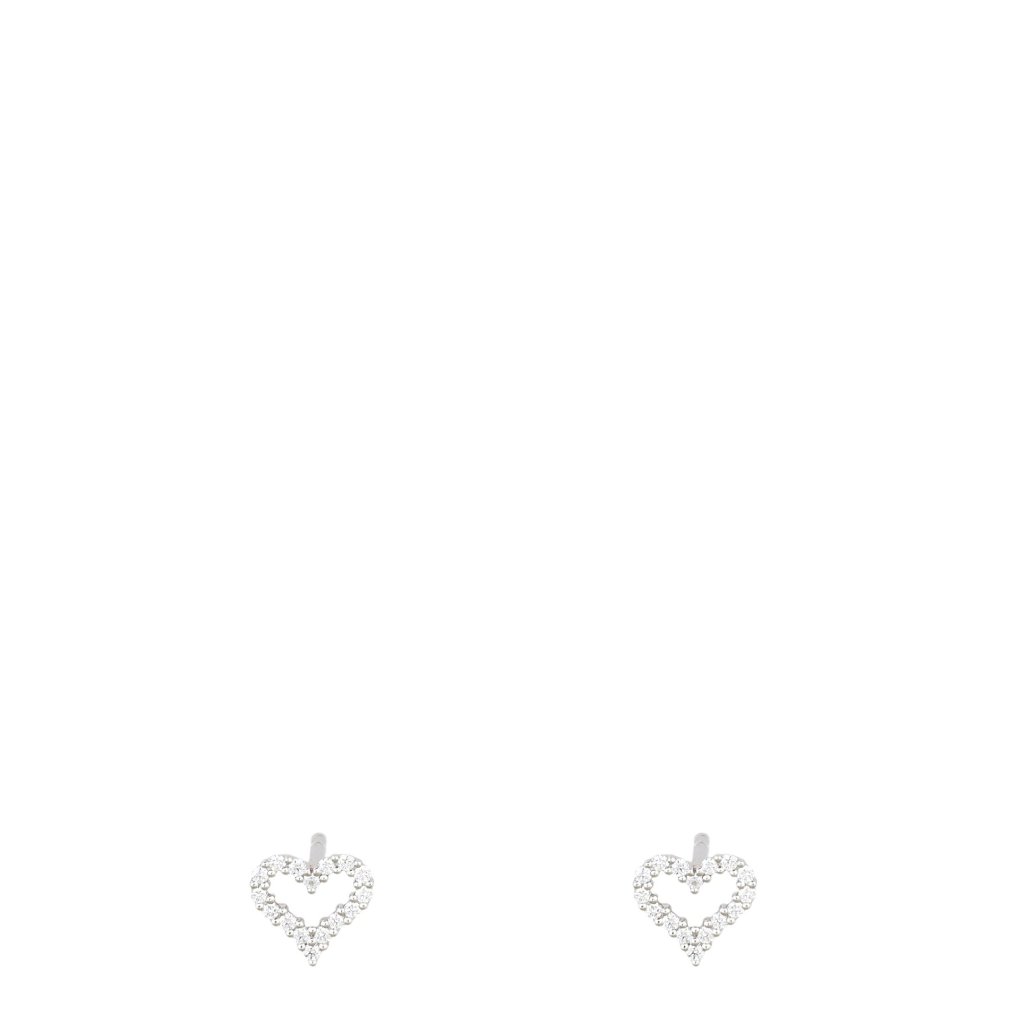 Tiffany & Co Hearts Diamond Platinum Stud Earrings