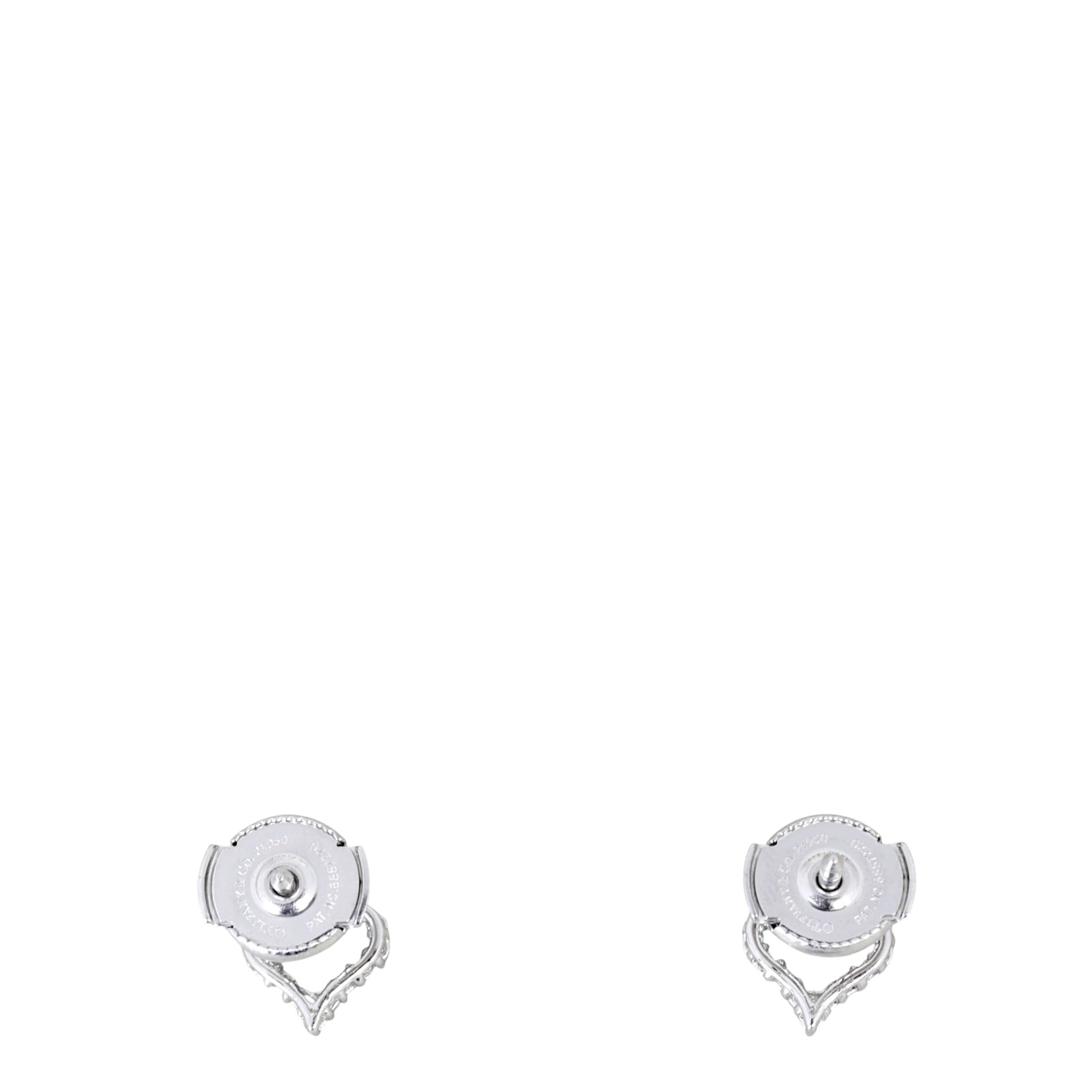 Tiffany & Co Hearts Diamond Platinum Stud Earrings