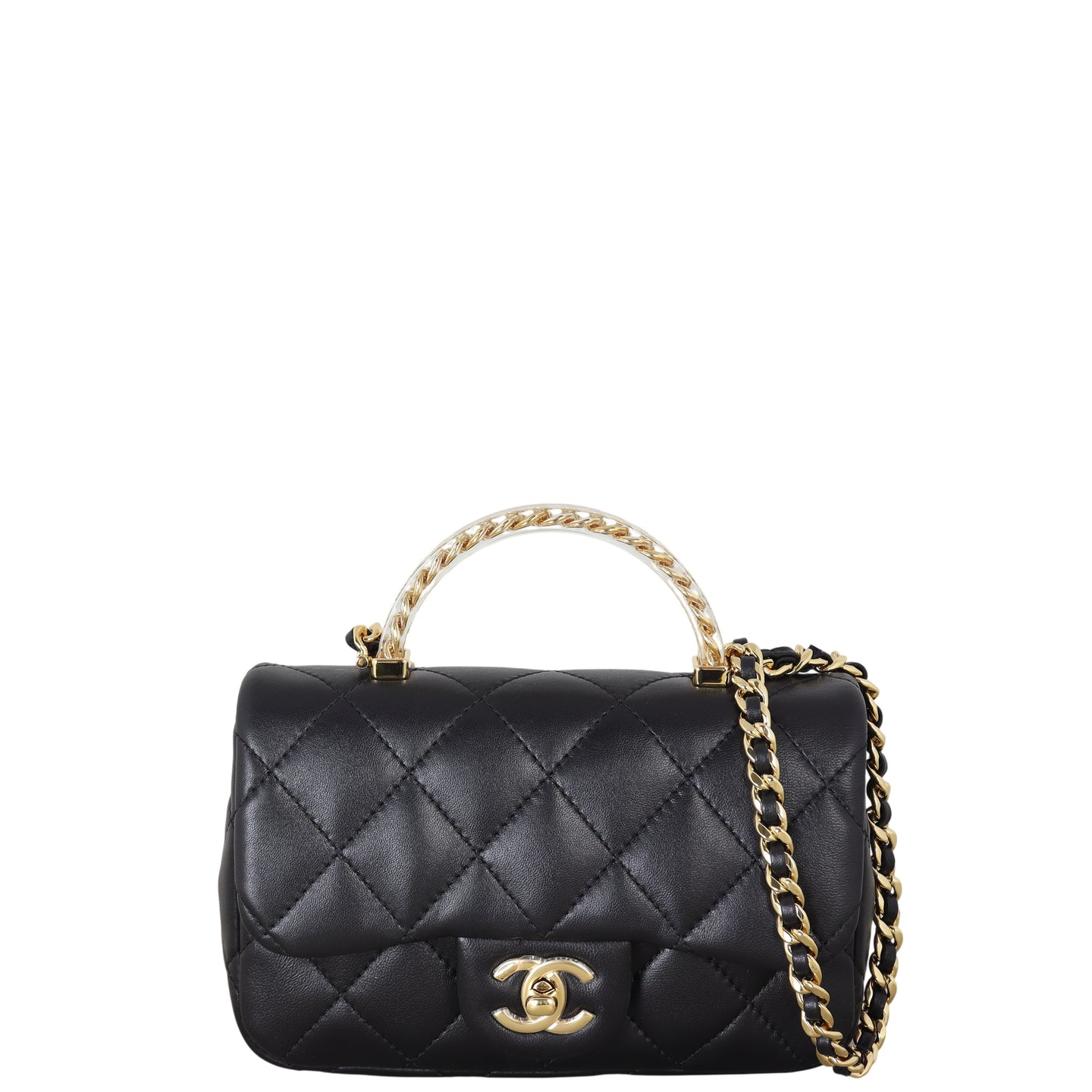 Chanel Chain Top Handle Flap Mini Bag