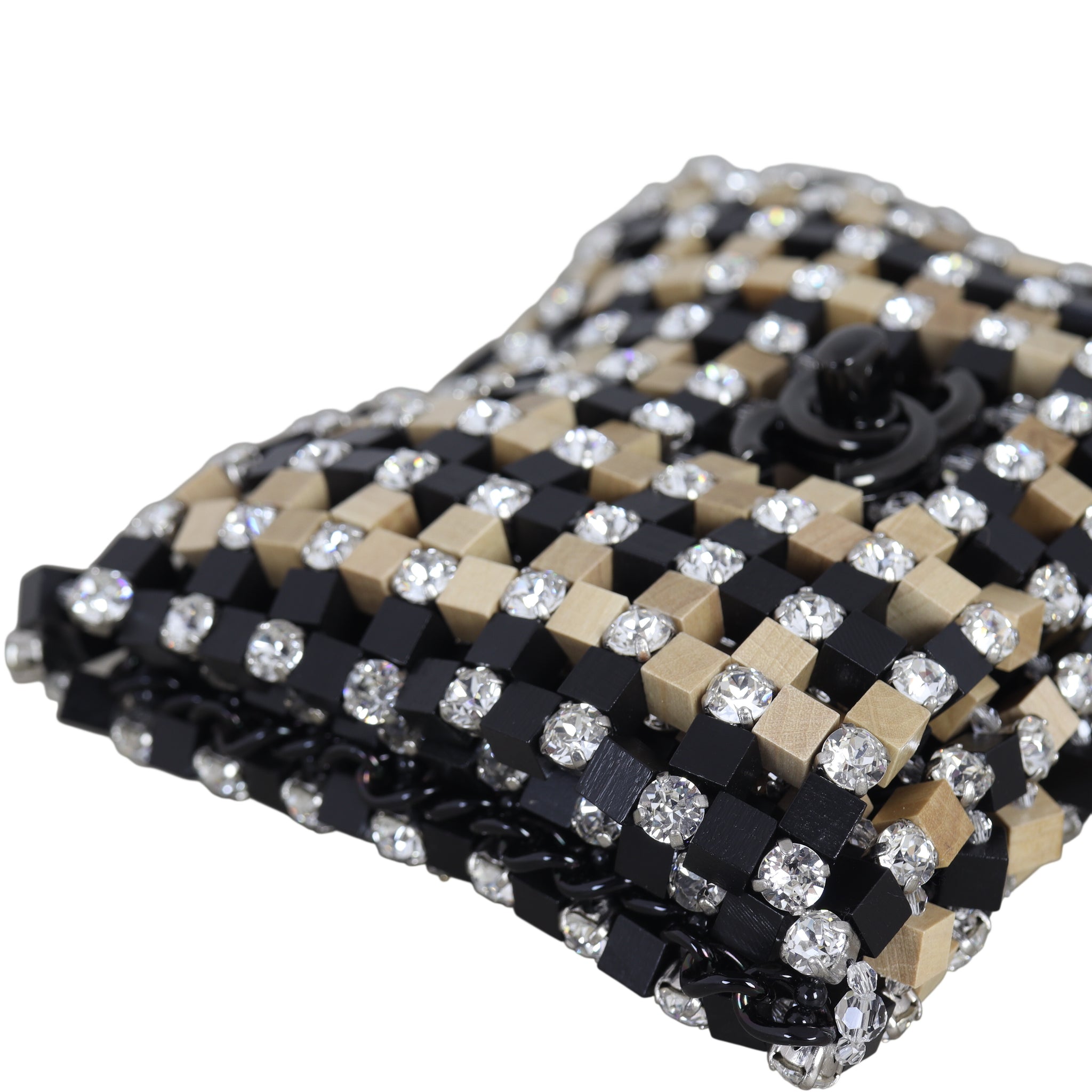 Chanel Metiers d'Art Crystal Wood Clutch on Chain