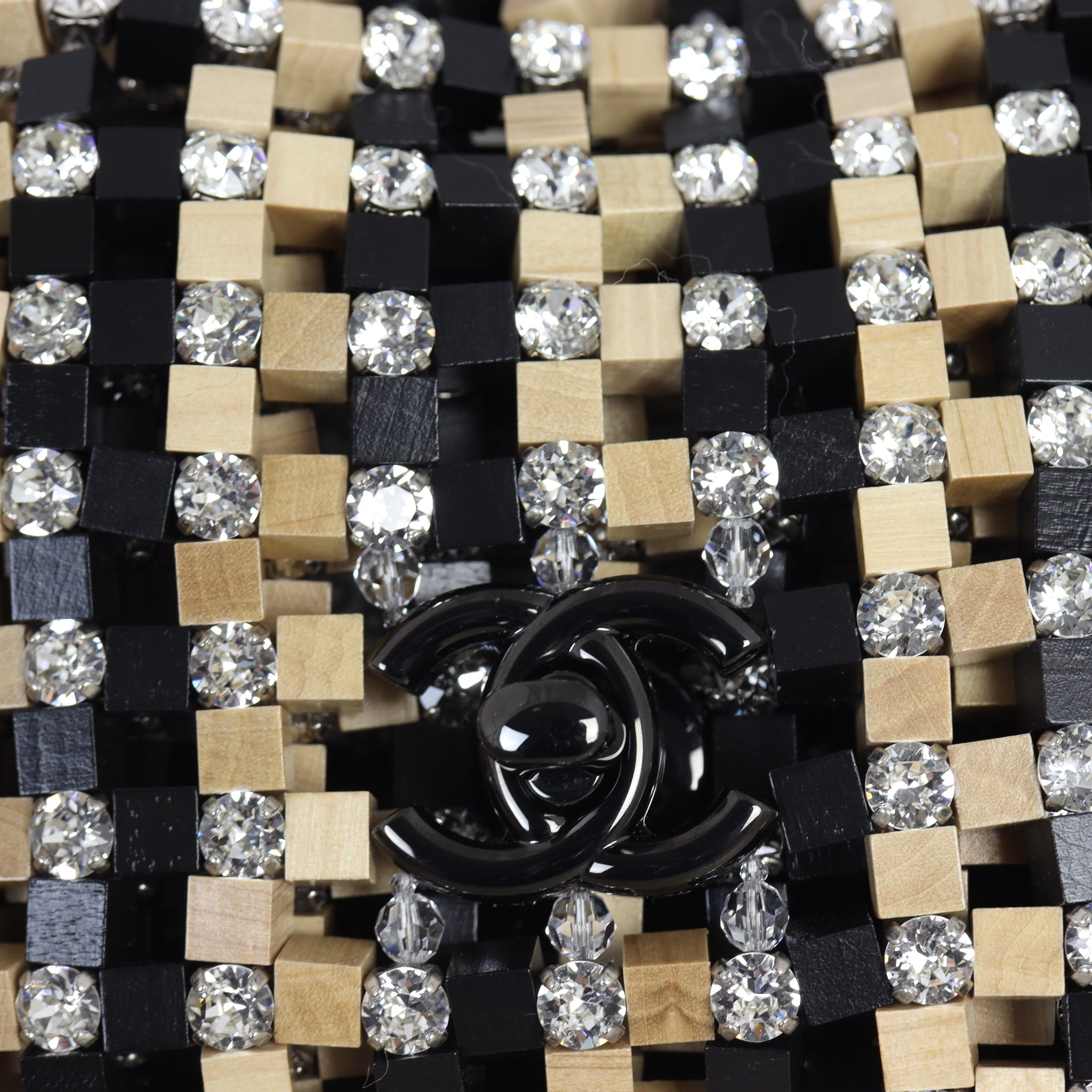 Chanel Metiers d'Art Crystal Wood Clutch on Chain