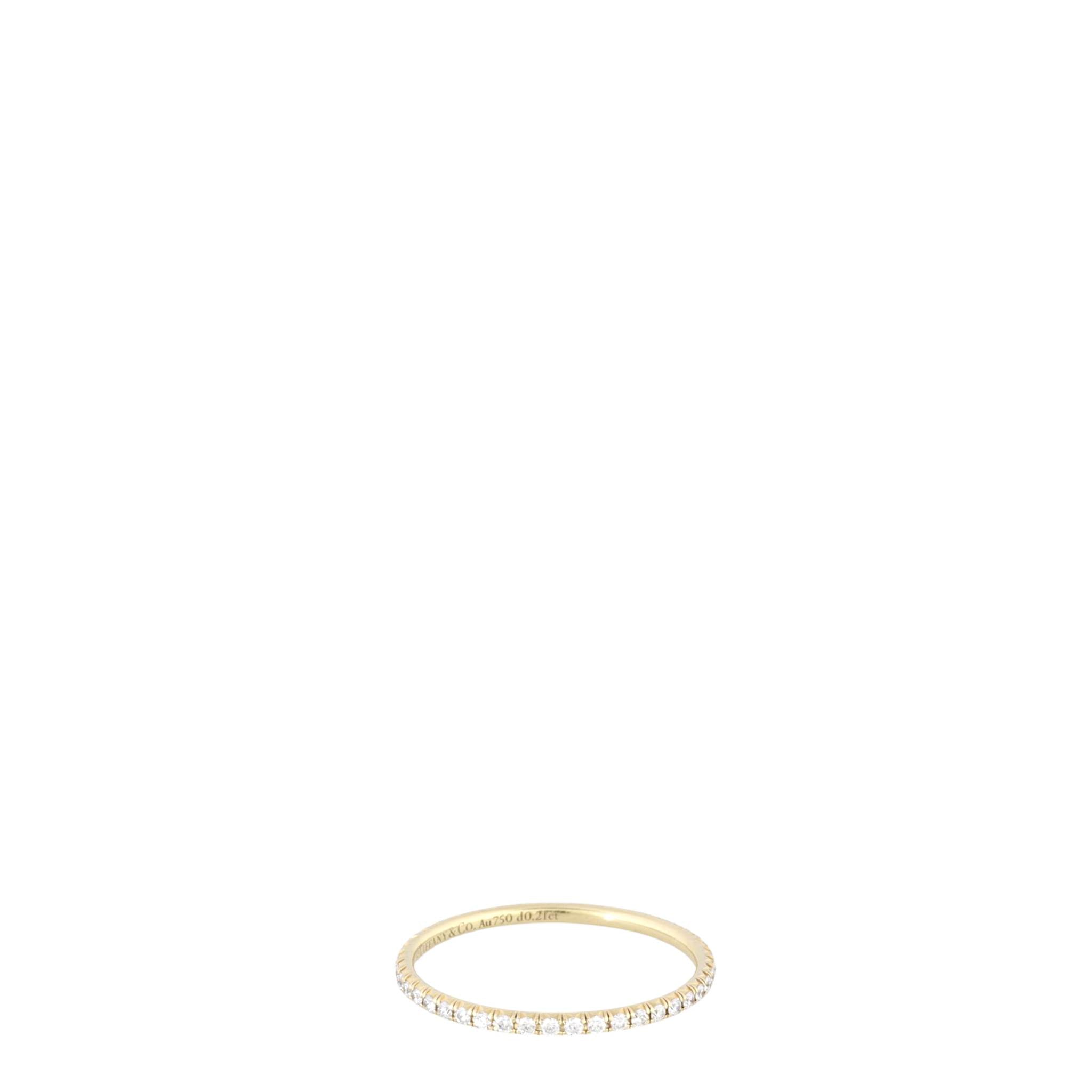 Tiffany & Co Metro Full Eternity Diamond 18k Yellow Gold Ring
