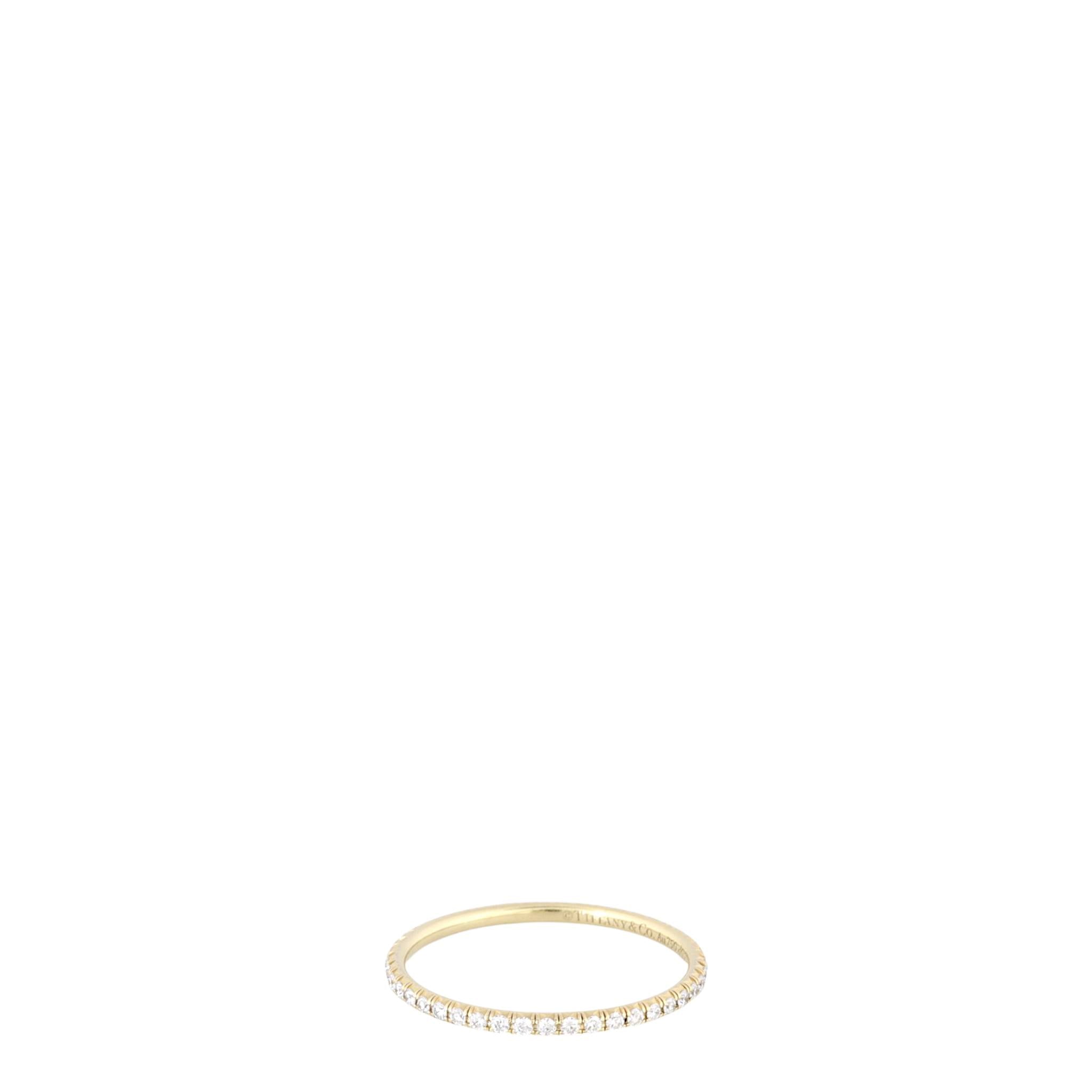 Tiffany & Co Metro Full Eternity Diamond 18k Yellow Gold Ring