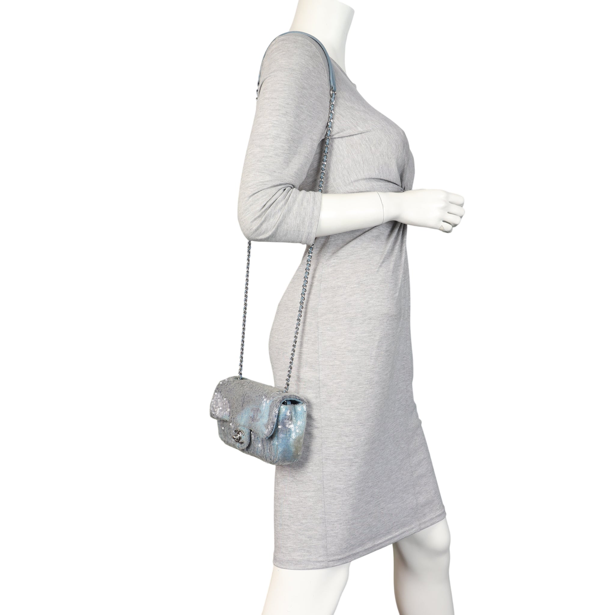 Chanel Classic Single Flap Mini Sequin Waterfalls